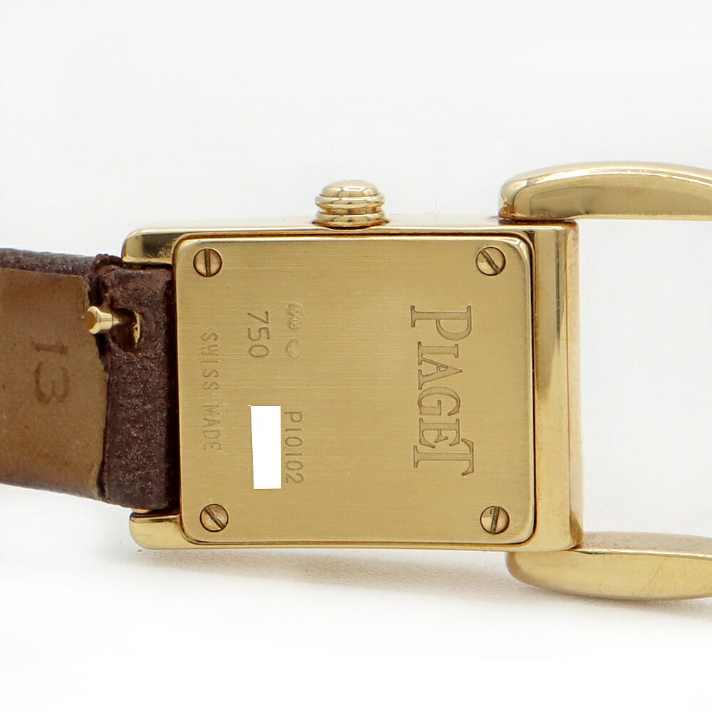 電池交換済 PIAGET ピアジェ ミスプロトコール ダイヤ文字盤 P10102 純正ダイヤモンド K18YG イエローゴールド 金無垢 純正ベルト 純正K18YG尾錠 レディース クォーツ【6ヶ月保証】【腕時計】【中古】