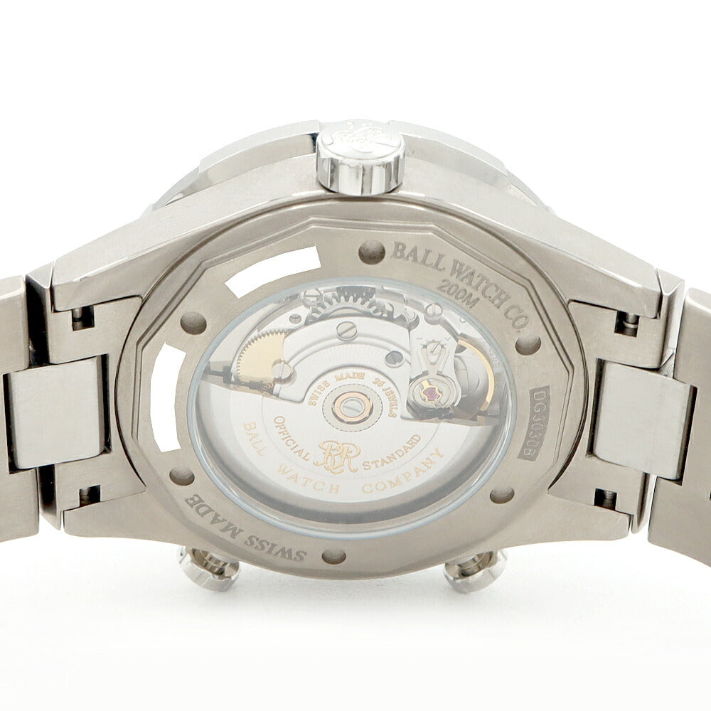 内部点検済 BALL ボール ウォッチ マリン GMT 世界1000本限定 DG3030B 200m防水 デイデイト 黒 ブラック SS ステンレス メンズ 自動巻き【6ヶ月保証】【腕時計】【中古】