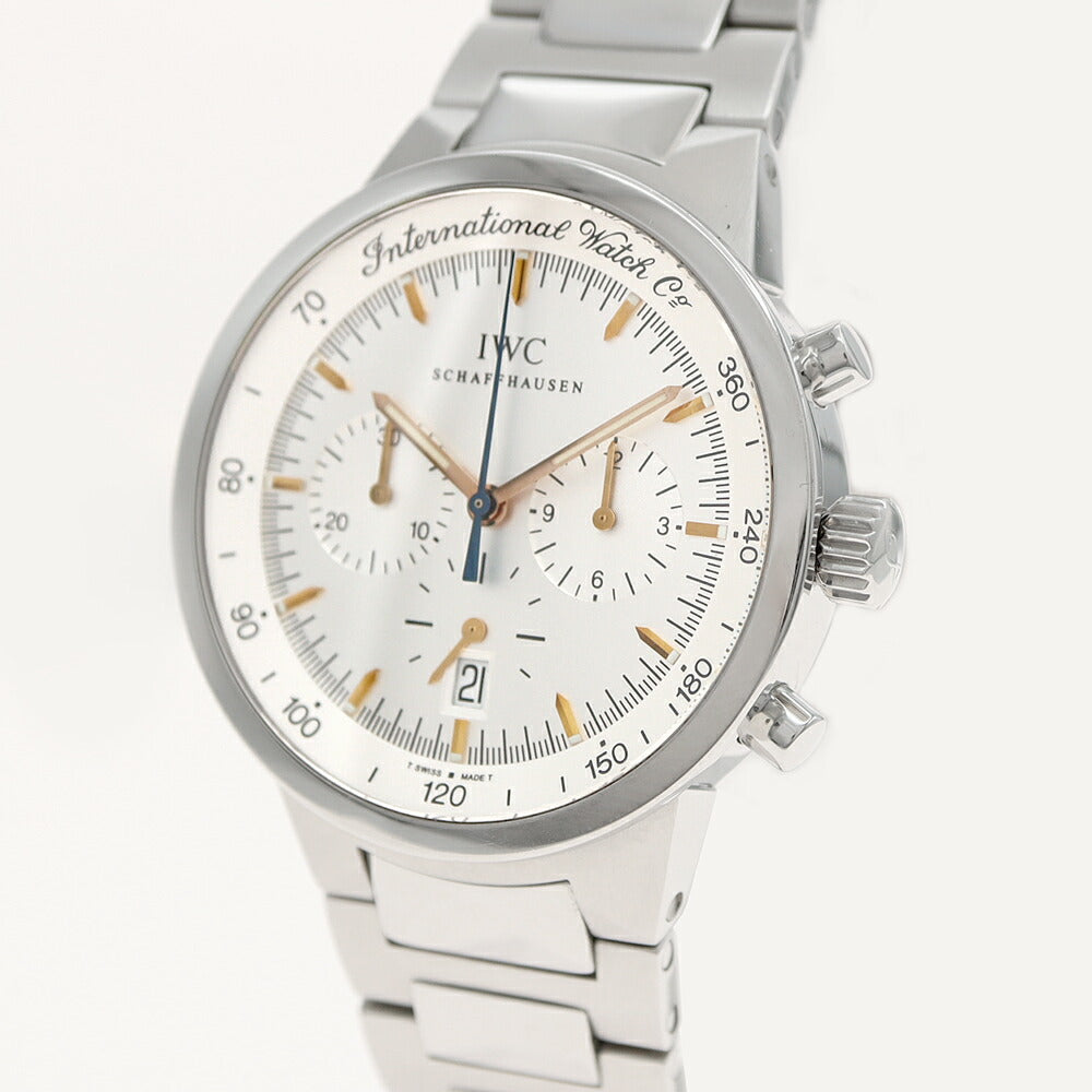 Battery replaced IWC International Watch Company GST Chronograph Mechanical Quartz IW372703 Date Silver SS Stainless Steel Men's Quartz [6 Month Warranty] [Watch] [Used]