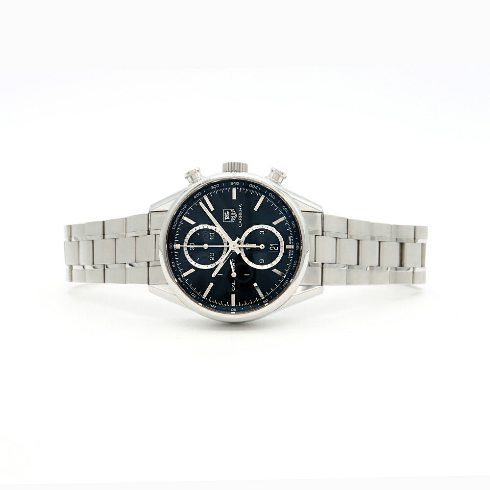 TAG Heuer タグホイヤー カレラ キャリバー1887 クロノグラフ CAR2110 デイト 100m防水 裏スケ 黒 ブラック SS ステンレス メンズ 自動巻き【6ヶ月保証】【腕時計】【中古】