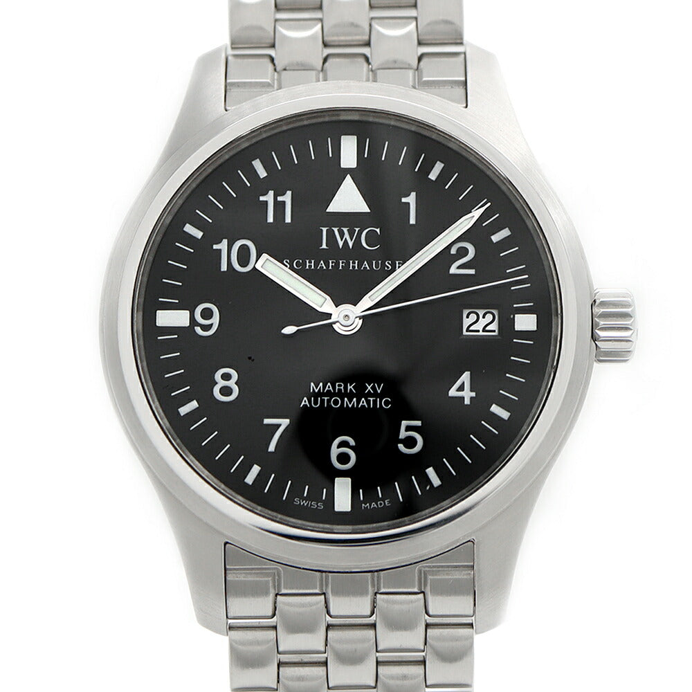 IWC インターナショナルウォッチカンパニー パイロットウォッチ マークXV IW325307 デイト 黒 ブラック SS ステンレス メンズ 自動巻き マーク15【6ヶ月保証】【腕時計】【中古】