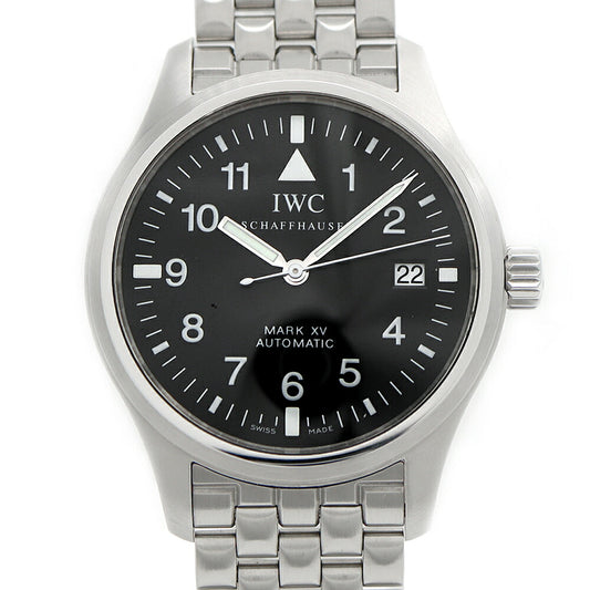 IWC インターナショナルウォッチカンパニー パイロットウォッチ マークXV IW325307 デイト 黒 ブラック SS ステンレス メンズ 自動巻き マーク15【6ヶ月保証】【腕時計】【中古】