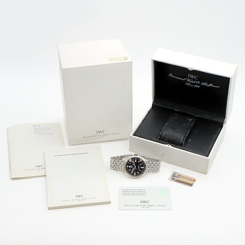IWC インターナショナルウォッチカンパニー パイロットウォッチ マークXV IW325307 デイト 黒 ブラック SS ステンレス メンズ 自動巻き マーク15【6ヶ月保証】【腕時計】【中古】