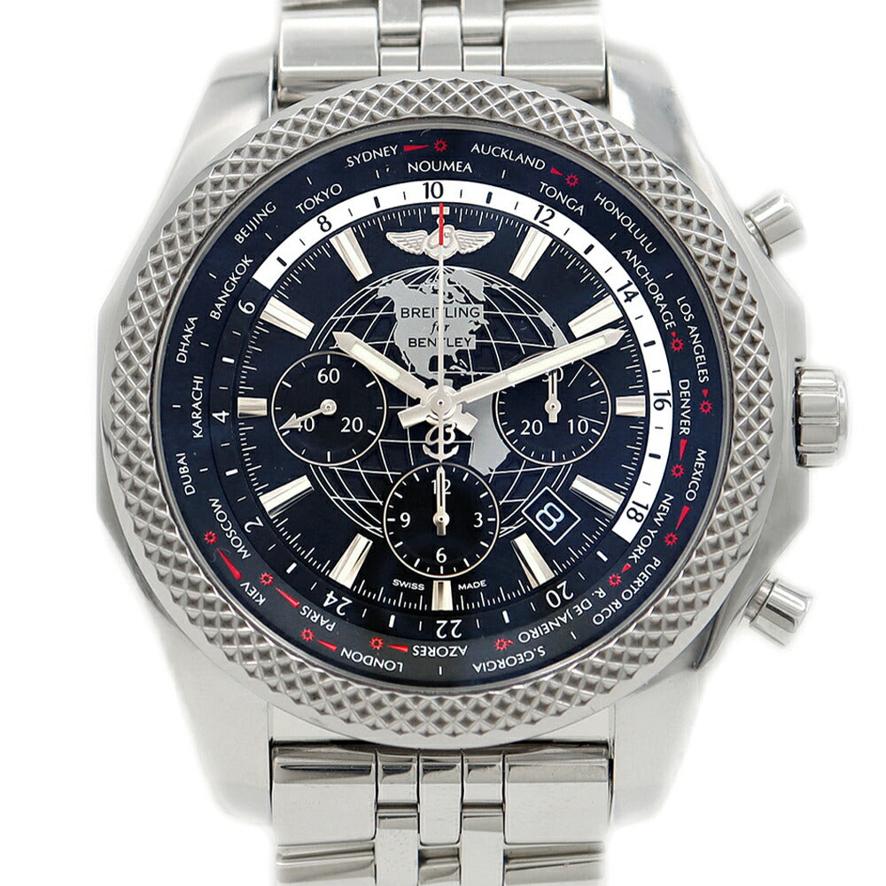 BREITLING ブライトリング ベントレー B05 ユニタイム AB0521 クロノグラフ ワールドタイム 100m防水 デイト 裏スケ 黒 ブラック SS ステンレス メンズ 自動巻き【自社保証6ヶ月】【腕時計】【中古】
