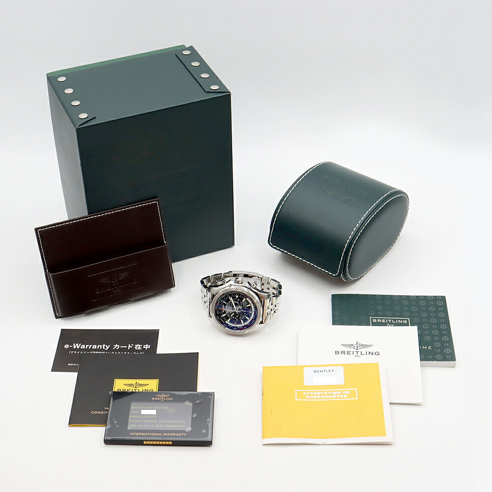 BREITLING ブライトリング ベントレー B05 ユニタイム AB0521 クロノグラフ ワールドタイム 100m防水 デイト 裏スケ 黒 ブラック SS ステンレス メンズ 自動巻き【自社保証6ヶ月】【腕時計】【中古】