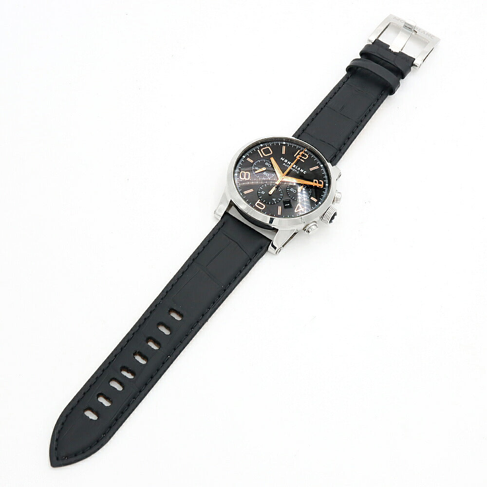 内部点検済 MONTBLANC モンブラン タイムウォーカー クロノグラフ 7069 デイト 30m防水 裏スケ スモールセコンド 黒 ブラック SS ステンレス 純正尾錠 メンズ 自動巻き【6ヶ月保証】【腕時計】【中古】