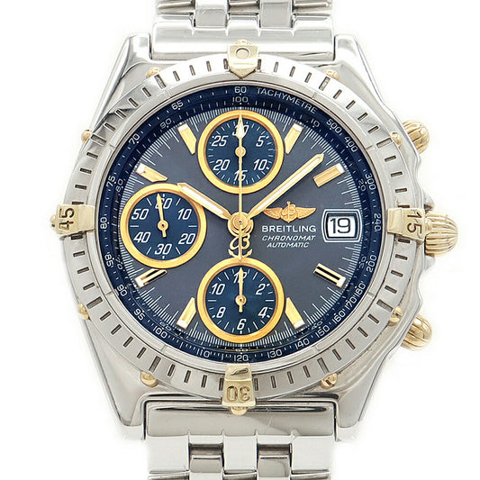 BREITLING Chronomat Bicolo B13050 Chronograph Date 100m waterproof gray blue SS stainless steel YG yellow gold combination men's automatic winding [6 months warranty] [watch] [used]
