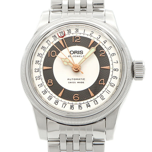 ORIS オリス ビッグクラウン ポインターデイト 7551 裏スケ デイト シルバー SS ステンレス メンズ 自動巻き【6ヶ月保証】【腕時計】【中古】