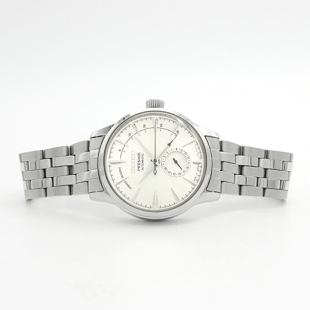 SEIKO セイコー プレザージュ 4R57-00E0 デイト パワーリザーブ 裏スケ シルバー SS ステンレス メンズ 自動巻き プレサージュ【6ヶ月保証】【腕時計】【中古】