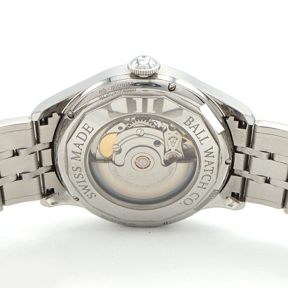 BALL ボール ウォッチ トレインマスター ムーンフェイズ NM3082D-SJ-BE デイト 裏スケ 50m防水 青 ブルー SS ステンレス メンズ 自動巻き【6ヶ月保証】【腕時計】【中古】