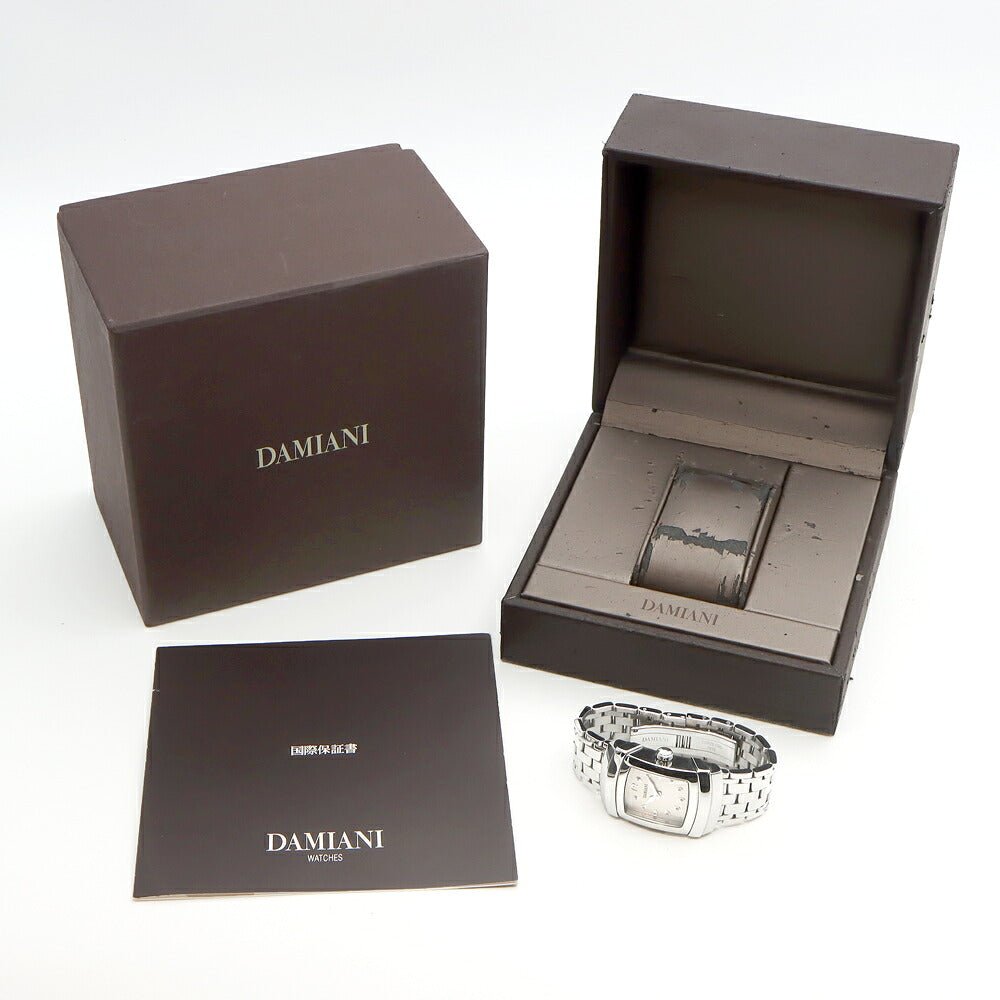 電池交換済 DAMIANI ダミアーニ エゴ DU002ACAM 11Pダイヤ ダイヤモンド シルバー SS ステンレス メンズ クォーツ【6ヶ月保証】【腕時計】【中古】
