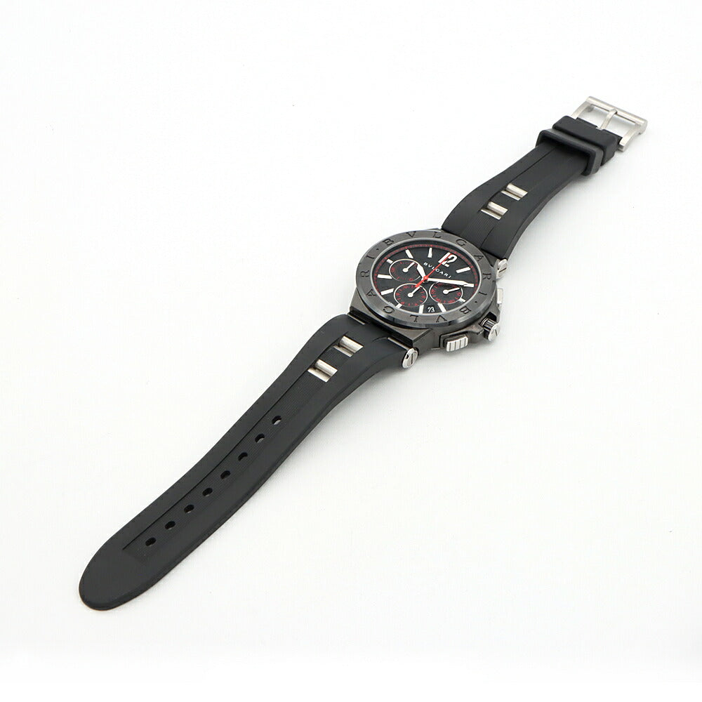 BVLGARI ブルガリ ディアゴノ クロノグラフ DG42SCCH デイト スモールセコンド 黒 ブラック SS ステンレス 純正尾錠 メンズ 自動巻き【6ヶ月保証】【腕時計】【中古】