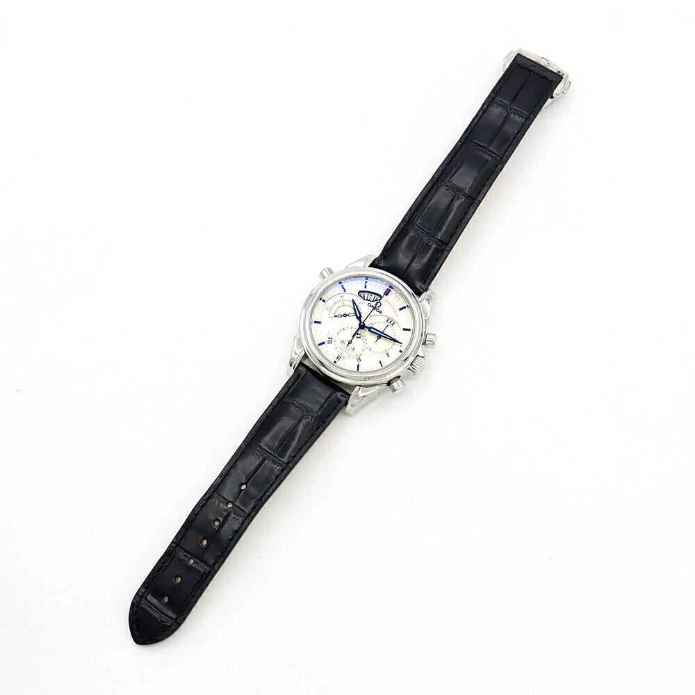 内部点検済 OMEGA オメガ デビル ラトラパンテ コーアクシャル クロノグラフ 4847.30 裏スケ シルバー SS ステンレス 純正ベルト 純正尾錠 メンズ 自動巻き デヴィル【6ヶ月保証】【腕時計】【中古】