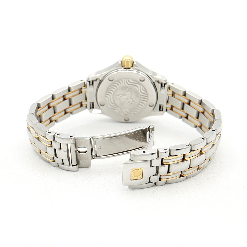 電池交換済 OMEGA オメガ シーマスター 120 2381.21 120m防水 デイト 白 ホワイト YG イエローゴールド SS ステンレス コンビ レディース クォーツ【6ヶ月保証】【腕時計】【中古】