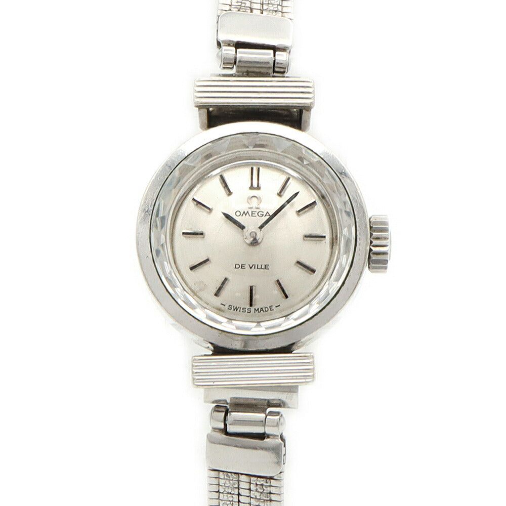OMEGA オメガ DeVille デビル カットガラス 511.279 Cal.485 17石 シルバー SS ステンレス レディース 手巻き デヴィル アンティーク ヴィンテージ【腕時計】【中古】