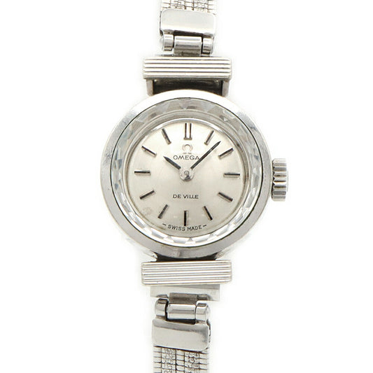 OMEGA オメガ DeVille デビル カットガラス 511.279 Cal.485 17石 シルバー SS ステンレス レディース 手巻き デヴィル アンティーク ヴィンテージ【腕時計】【中古】
