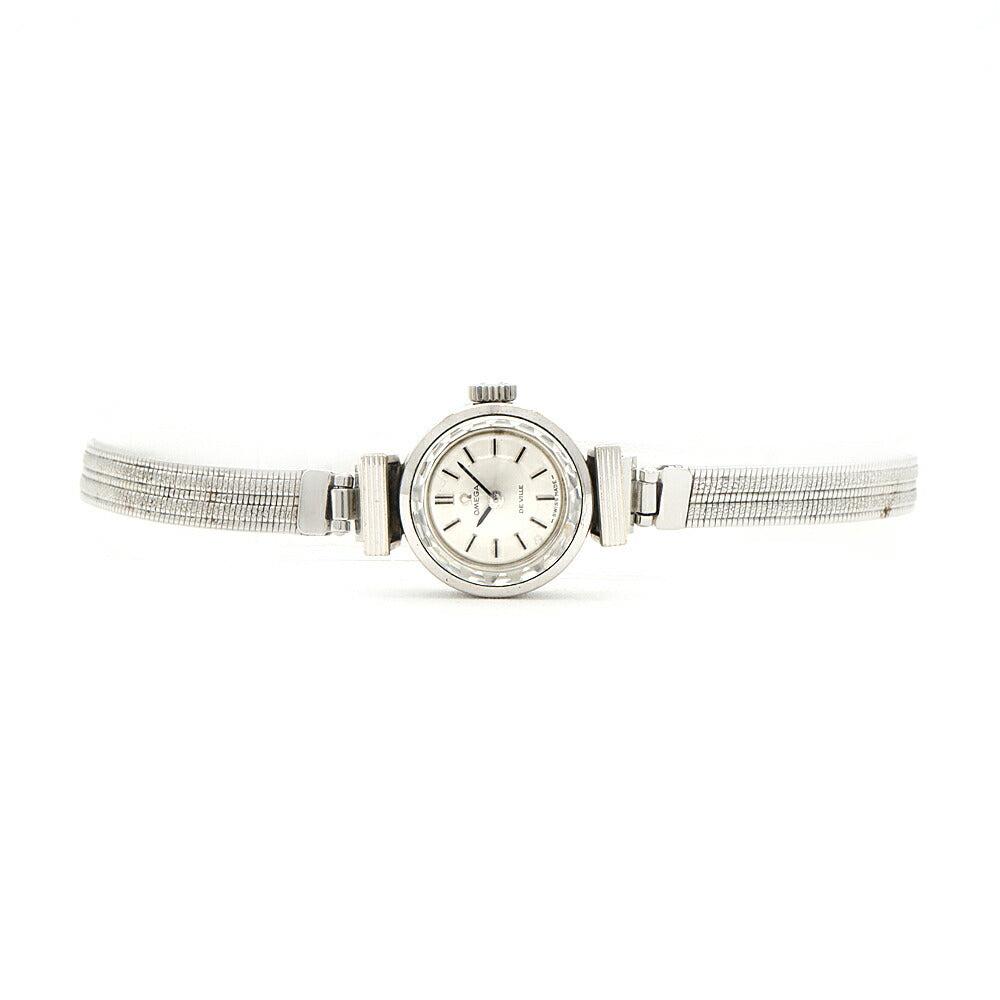 OMEGA オメガ DeVille デビル カットガラス 511.279 Cal.485 17石 シルバー SS ステンレス レディース 手巻き デヴィル アンティーク ヴィンテージ【腕時計】【中古】