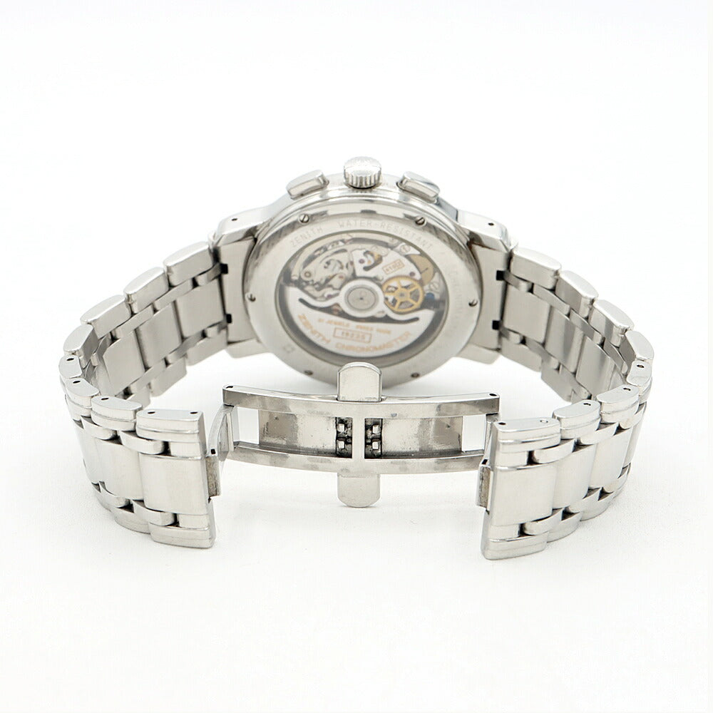 ZENITH ゼニス エルプリメロ クロノマスターT 02.0240.410 クロノグラフ ムーンフェイズ トリプルカレンダー 黒 ブラック SS ステンレス メンズ 自動巻き【6ヶ月保証】【腕時計】【中古】