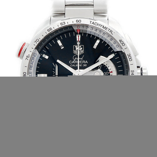 コンプリートサービス済 TAG Heuer タグホイヤー グランドカレラ キャリバー36 クロノグラフ CAV5115 BA0902 デイト 裏スケ タキメーター 黒 ブラック SS ステンレス メンズ 自動巻き【6ヶ月保証】【腕時計】【中古】