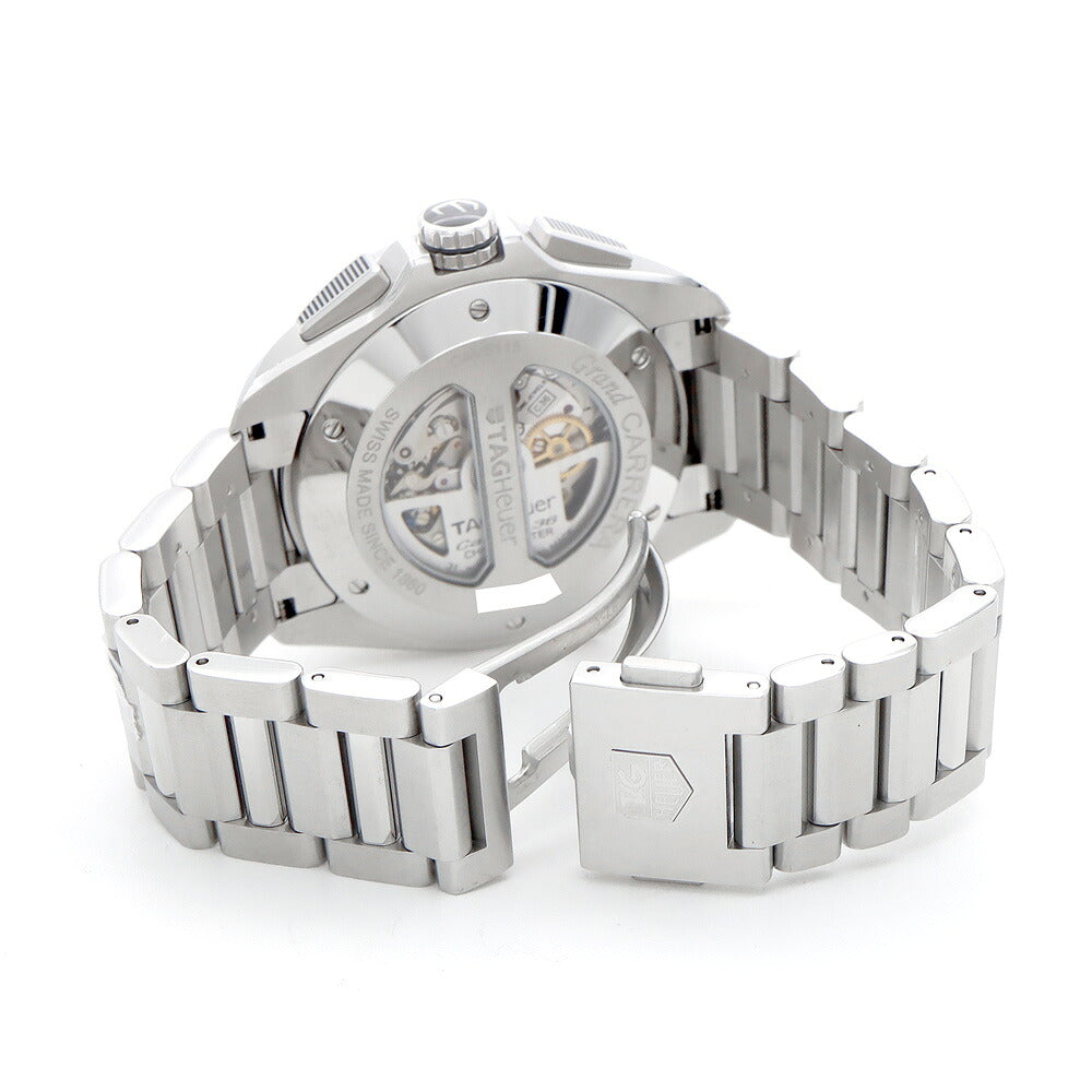 コンプリートサービス済 TAG Heuer タグホイヤー グランドカレラ キャリバー36 クロノグラフ CAV5115 BA0902 デイト 裏スケ タキメーター 黒 ブラック SS ステンレス メンズ 自動巻き【6ヶ月保証】【腕時計】【中古】
