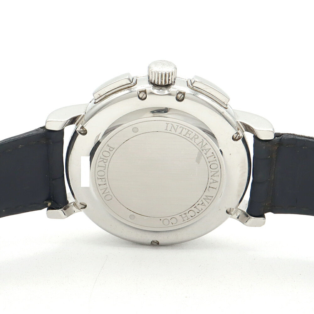 IWC インターナショナルウォッチカンパニー ポートフィノ クロノグラフ IW378303 30m防水 デイデイト 黒 ブラック SS ステンレス 純正ベルト 純正尾錠 メンズ 自動巻き【6ヶ月保証】【腕時計】【中古】