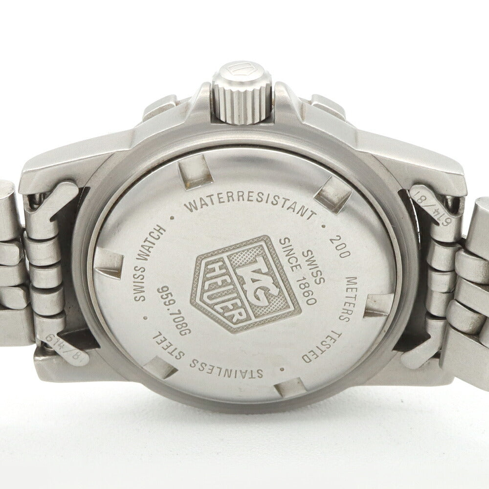 電池交換済 TAG Heuer タグホイヤー 1500シリーズ プロフェッショナル 959.708G デイト 200m防水 グレー SS ステンレス レディース クォーツ【6ヶ月保証】【腕時計】【中古】