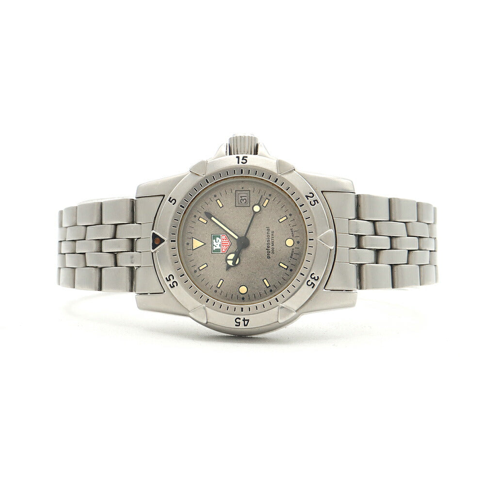 電池交換済 TAG Heuer タグホイヤー 1500シリーズ プロフェッショナル 959.708G デイト 200m防水 グレー SS ステンレス レディース クォーツ【6ヶ月保証】【腕時計】【中古】