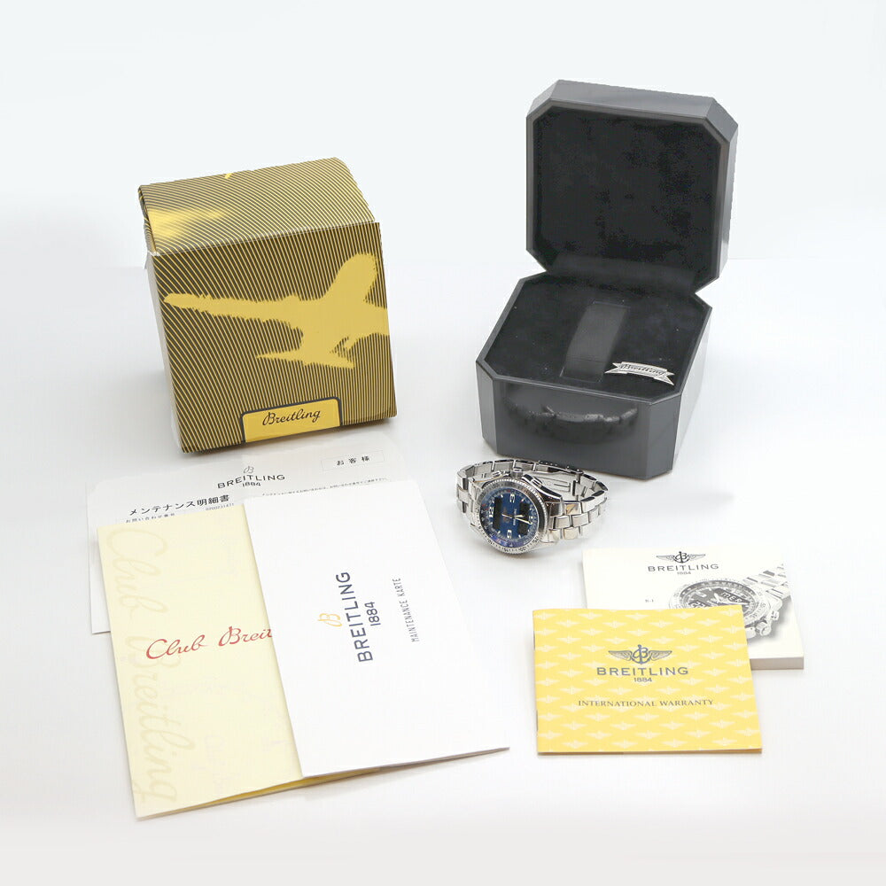 電池交換済 BREITLING ブライトリング プロフェッショナル B-1 A68062 デイデイト 50m防水 青 ブルー SS ステンレス メンズ  デジアナ クォーツ B1【6ヶ月保証】【腕時計】【中古】