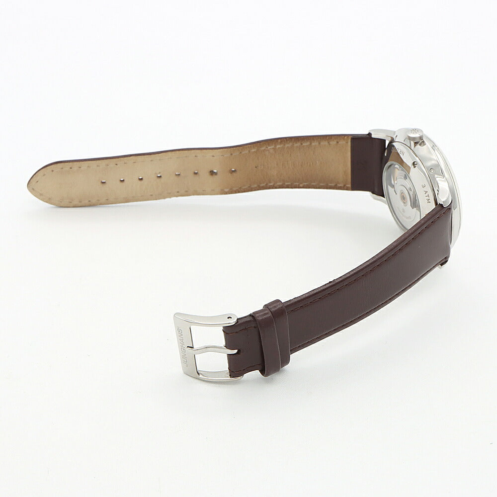 JUNGHANS ユンハンス マイスターカレンダー オートマティック 027/4200.01 ムーンフェイズ トリプルカレンダー 30m防水 裏スケ シルバー SS ステンレス 純正ベルト 純正尾錠 メンズ 自動巻き【6ヶ月保証】【腕時計】【中古】