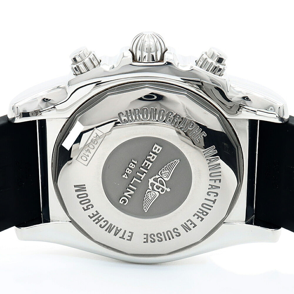 BREITLING ブライトリング クロノマット GMT AB0410 クロノグラフ デイト 500m防水 黒 ブラック SS ステンレス 純正ベルト 純正尾錠 メンズ 自動巻き【6ヶ月保証】【腕時計】【中古】