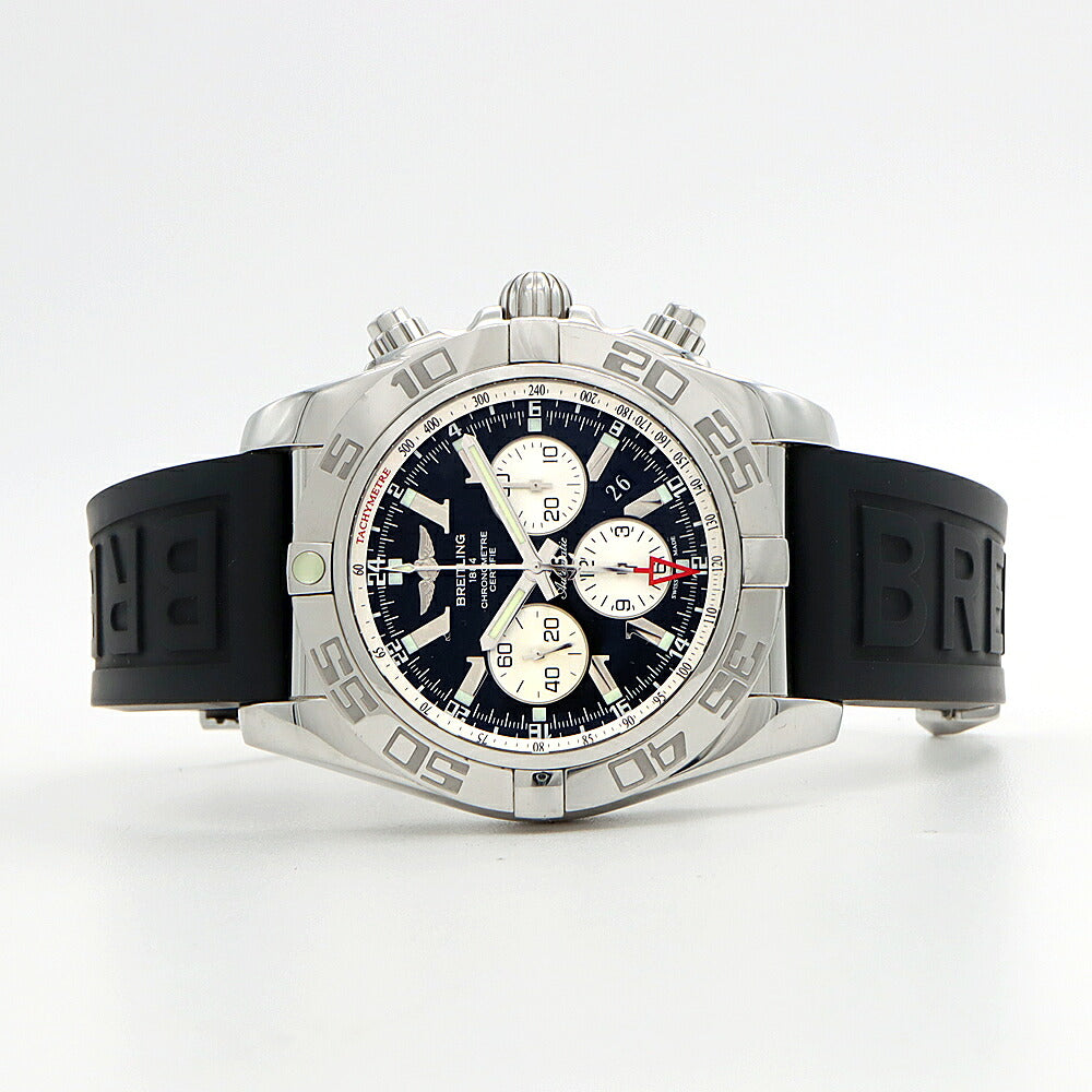 BREITLING ブライトリング クロノマット GMT AB0410 クロノグラフ デイト 500m防水 黒 ブラック SS ステンレス 純正ベルト 純正尾錠 メンズ 自動巻き【6ヶ月保証】【腕時計】【中古】