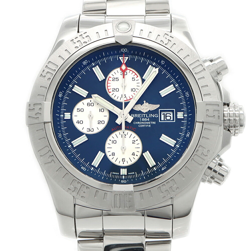BREITLING ブライトリング スーパーアベンジャーII クロノグラフ A13371 300m防水 デイト 青 ブルー SS ステンレス メンズ 自動巻き スーパーアベンジャー2【6ヶ月保証】【腕時計】【中古】