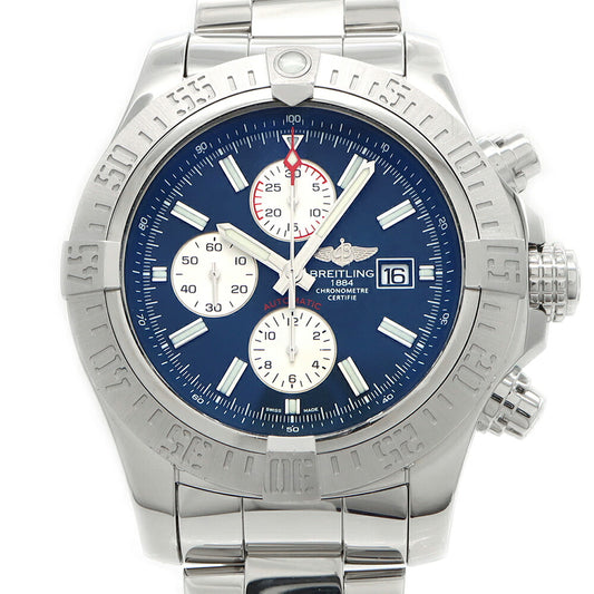 BREITLING ブライトリング スーパーアベンジャーII クロノグラフ A13371 300m防水 デイト 青 ブルー SS ステンレス メンズ 自動巻き スーパーアベンジャー2【6ヶ月保証】【腕時計】【中古】