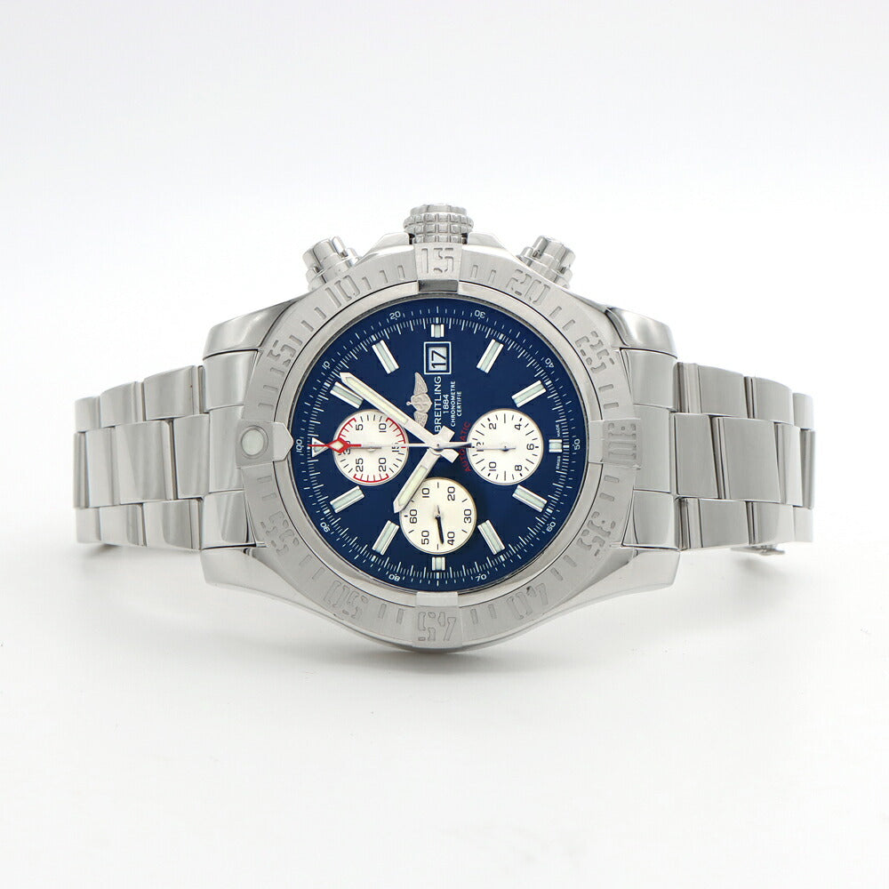BREITLING ブライトリング スーパーアベンジャーII クロノグラフ A13371 300m防水 デイト 青 ブルー SS ステンレス メンズ 自動巻き スーパーアベンジャー2【6ヶ月保証】【腕時計】【中古】