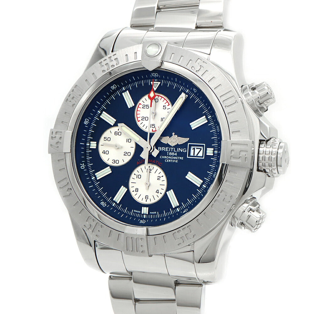 BREITLING ブライトリング スーパーアベンジャーII クロノグラフ A13371 300m防水 デイト 青 ブルー SS ステンレス メンズ 自動巻き スーパーアベンジャー2【6ヶ月保証】【腕時計】【中古】