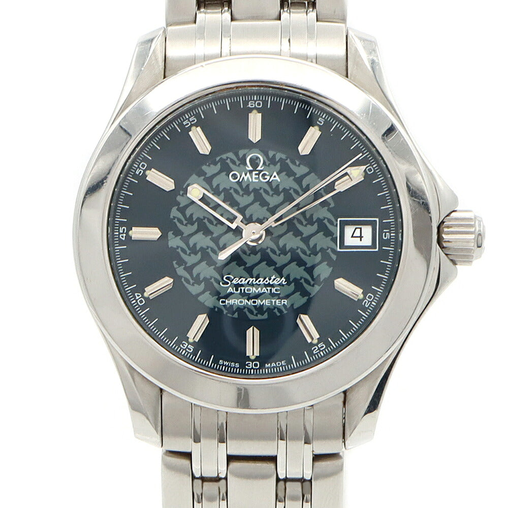 内部点検済 OMEGA オメガ シーマスター120 ジャックマイヨール 1997 5000本限定 2500.80 120m防水 デイト 青 ブルー SS ステンレス メンズ 自動巻き【6ヶ月保証】【腕時計】【中古】