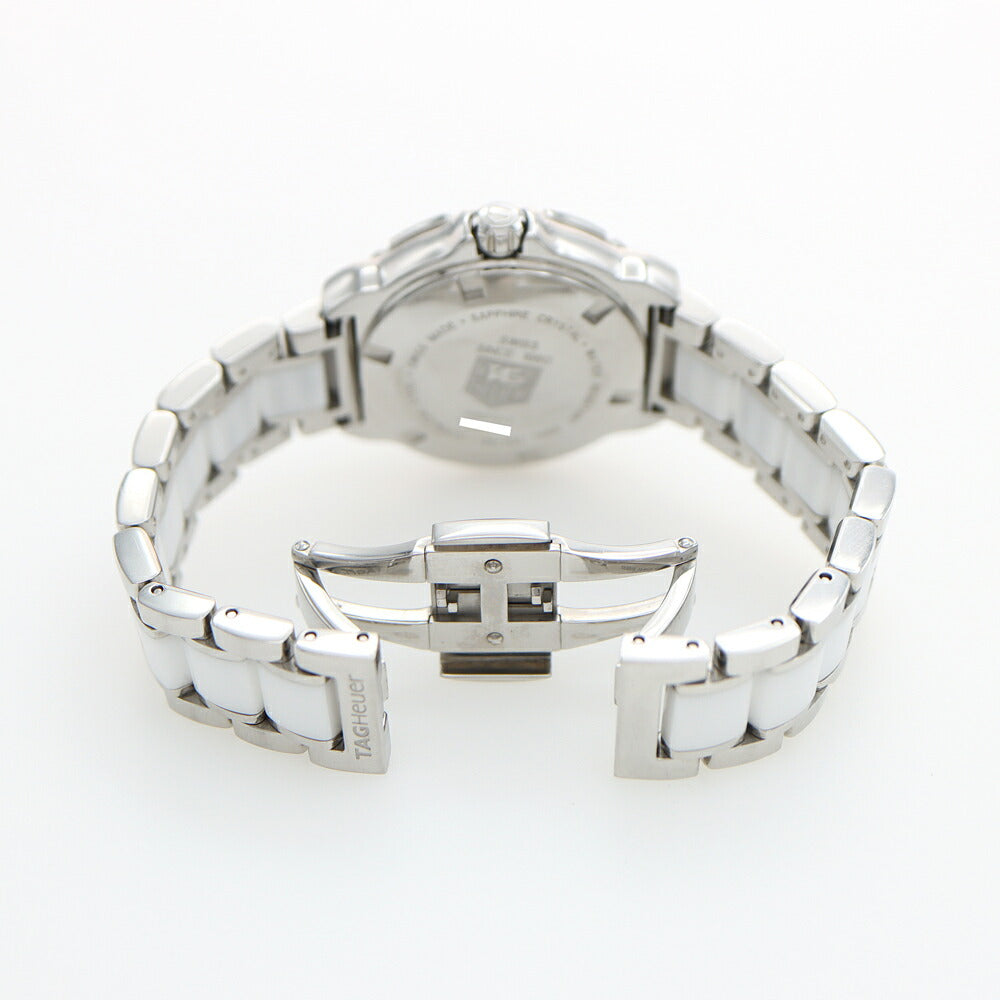 電池交換済 TAG Heuer タグホイヤー フォーミュラ1 ダイヤベゼル WAH1313 ダイヤモンド 12Pダイヤ デイト 200m防水 白 ホワイト CE セラミック SS ステンレス レディース クォーツ【6ヶ月保証】【腕時計】【中古】