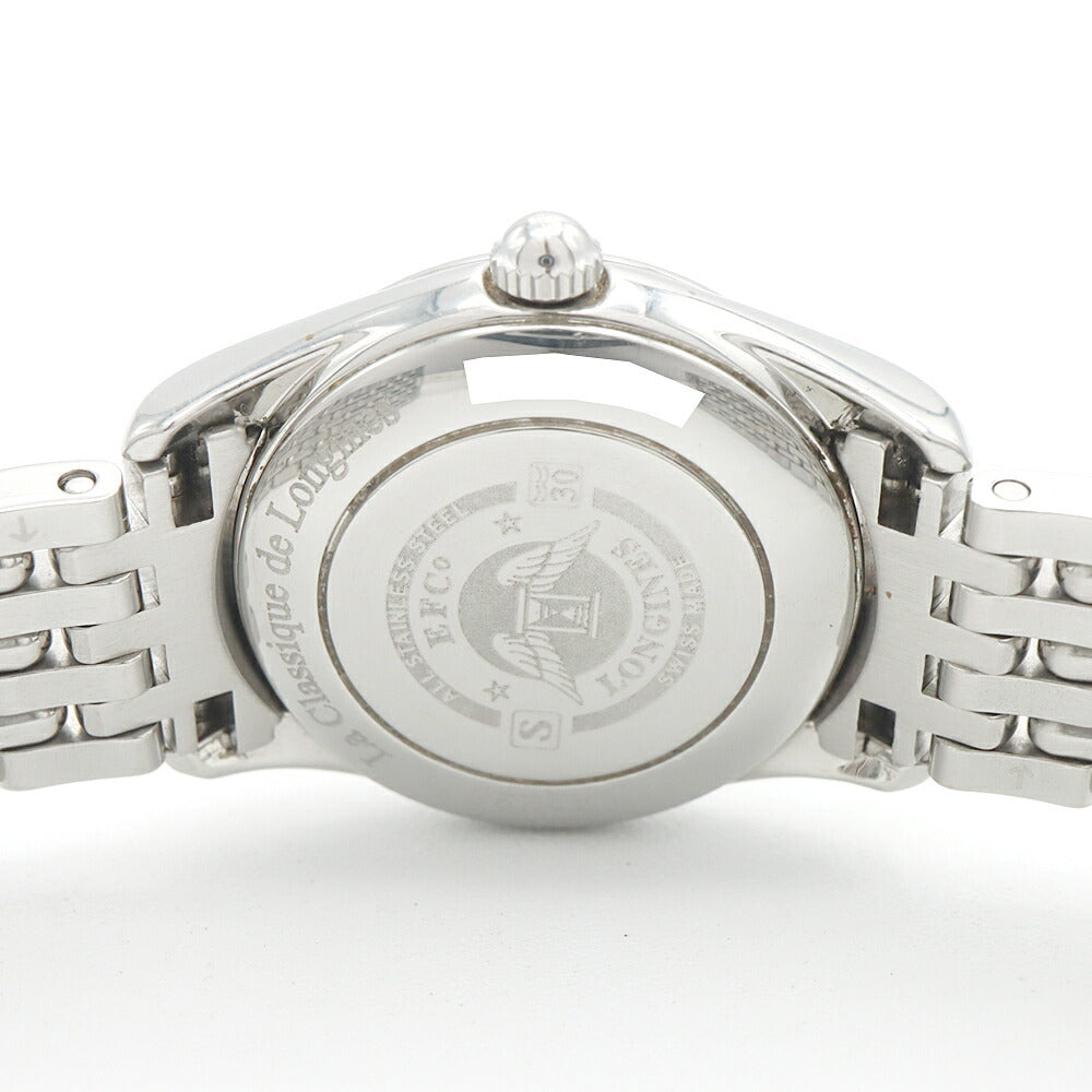 LONGINES ロンジン グランド クラシック L4.298.4 純正ダイヤモンド 11Pダイヤ デイト 30m防水 シルバー SS ステンレス レディース 自動巻き【6ヶ月保証】【腕時計】【中古】