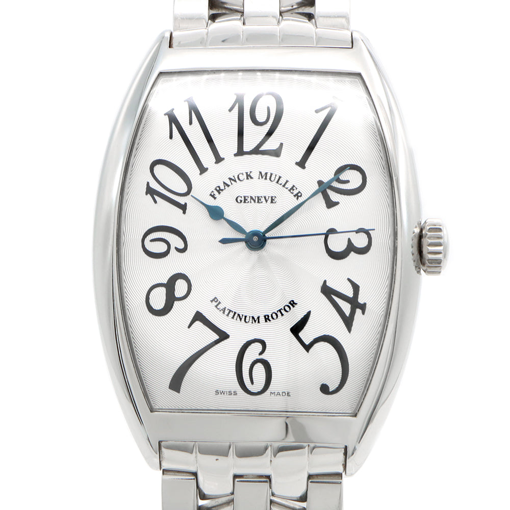 FRANCK MULLER フランクミュラー トノーカーベックス 6850SC シルバー ギョーシェ SS ステンレス メンズ 自動巻き【6ヶ月保証】【中古】【腕時計】