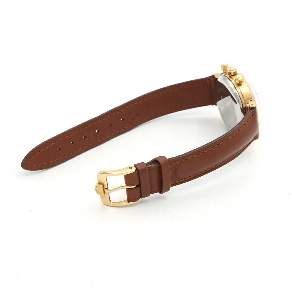 TAG Heuer タグホイヤー エドワード ホイヤー クロノグラフ 188.215/1 ムーンフェイス デイト 30m防水 白 ホワイト YGP イエローゴールド SS ステンレス コンビ 純正ベルト メンズ 手巻き【6ヶ月保証】【腕時計】【中古】