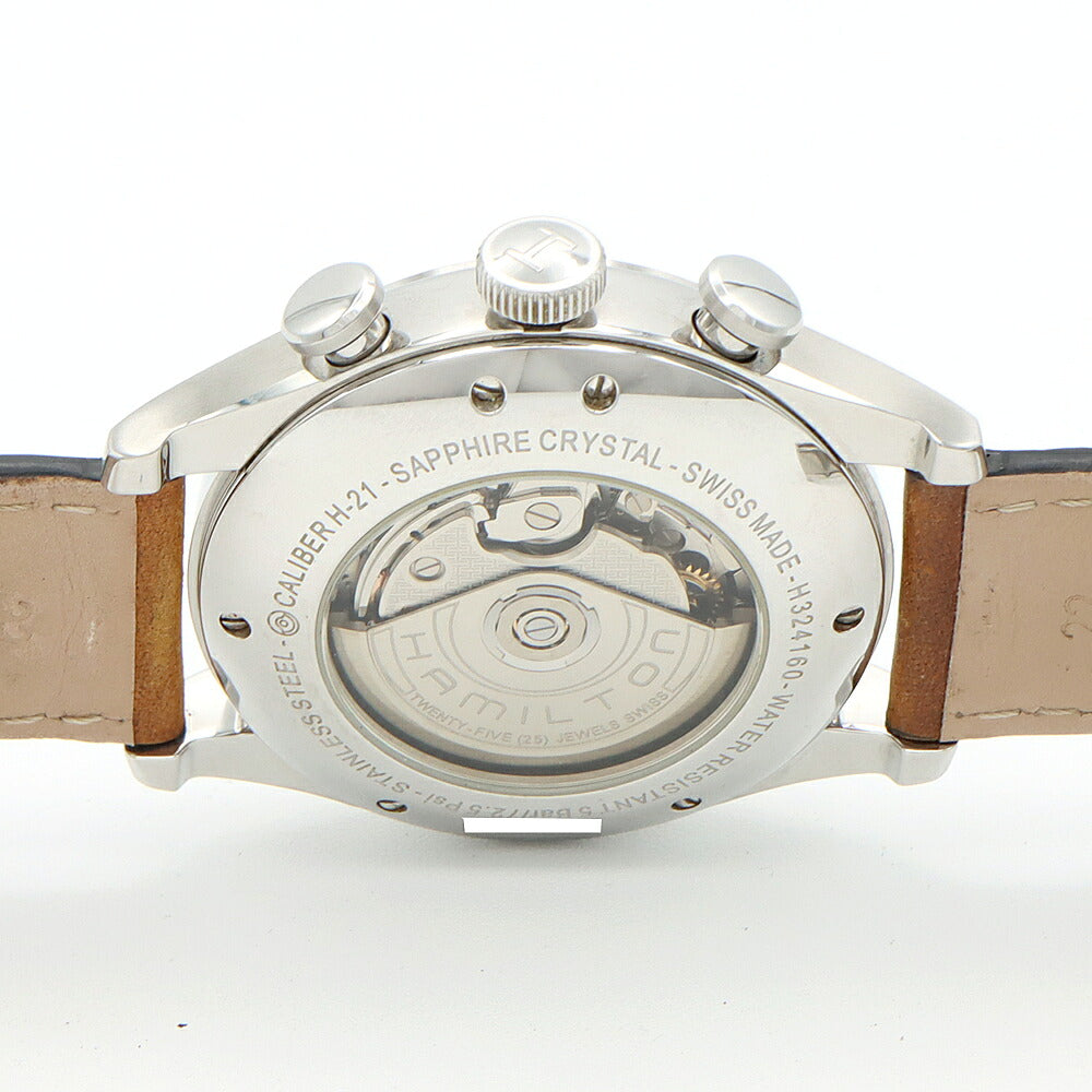 HAMILTON ハミルトン ジャズマスター スピリットオブリバティ クロノ H324160 デイト クロノグラフ シルバー SS ステンレス 純正ベルト 純正尾錠 メンズ 自動巻き【6ヶ月保証】【腕時計】【中古】