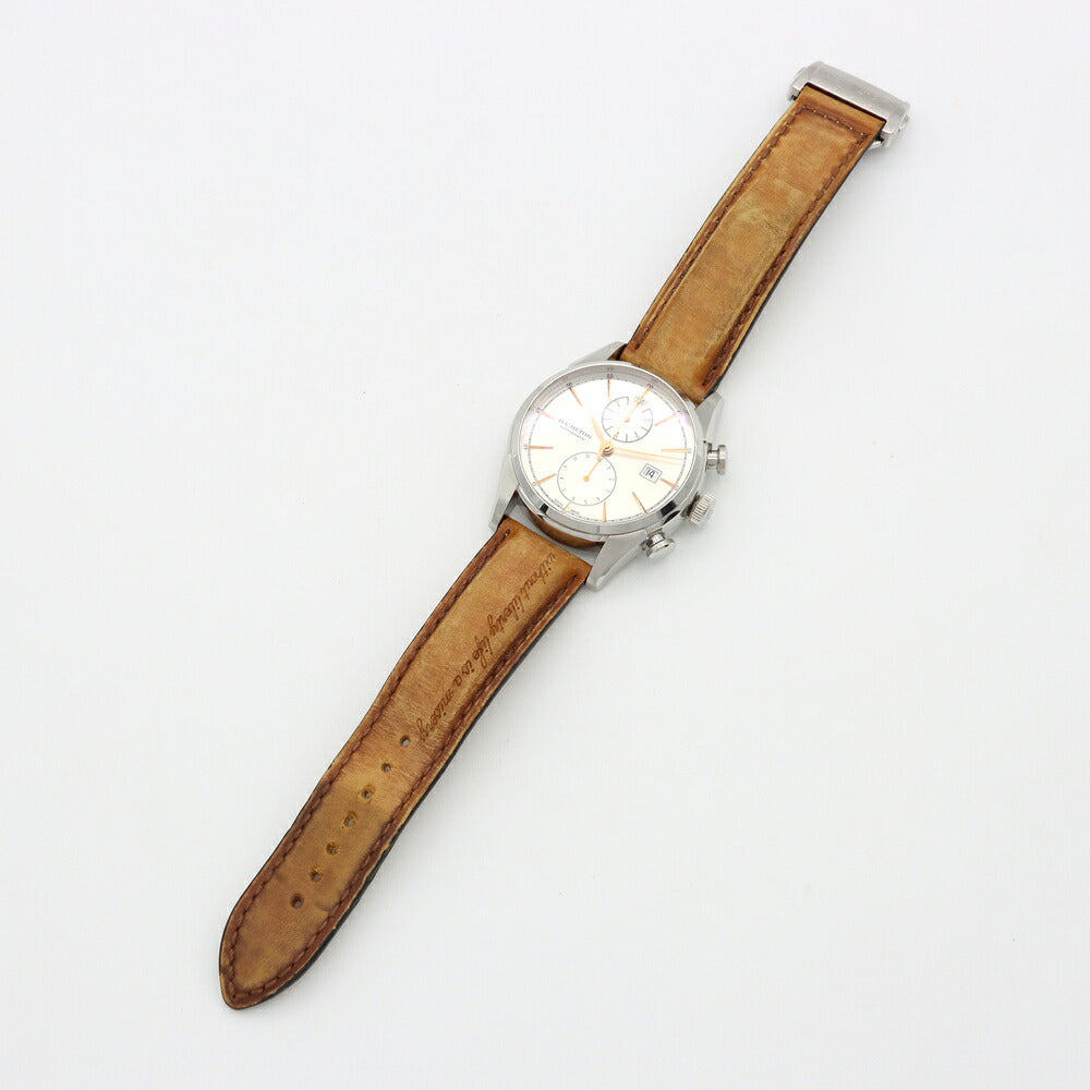 HAMILTON ハミルトン ジャズマスター スピリットオブリバティ クロノ H324160 デイト クロノグラフ シルバー SS ステンレス 純正ベルト 純正尾錠 メンズ 自動巻き【6ヶ月保証】【腕時計】【中古】