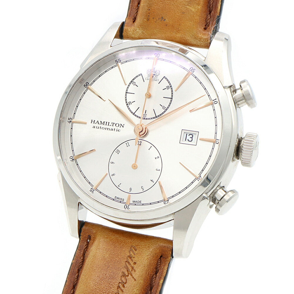 HAMILTON ハミルトン ジャズマスター スピリットオブリバティ クロノ H324160 デイト クロノグラフ シルバー SS ステンレス 純正ベルト 純正尾錠 メンズ 自動巻き【6ヶ月保証】【腕時計】【中古】