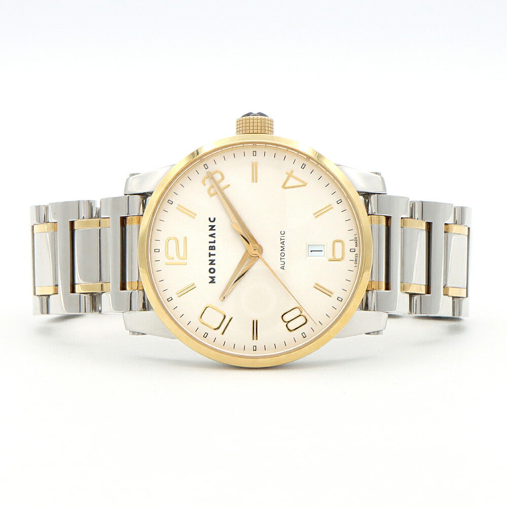 MONTBLANC モンブラン タイムウォーカー 7210 デイト 裏スケ 30m防水 シルバー YG イエローゴールド SS ステンレス コンビ メンズ 自動巻き【6ヶ月保証】【腕時計】【中古】