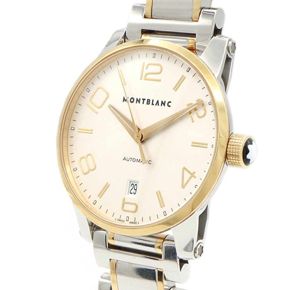 MONTBLANC モンブラン タイムウォーカー 7210 デイト 裏スケ 30m防水 シルバー YG イエローゴールド SS ステンレス コンビ メンズ 自動巻き【6ヶ月保証】【腕時計】【中古】
