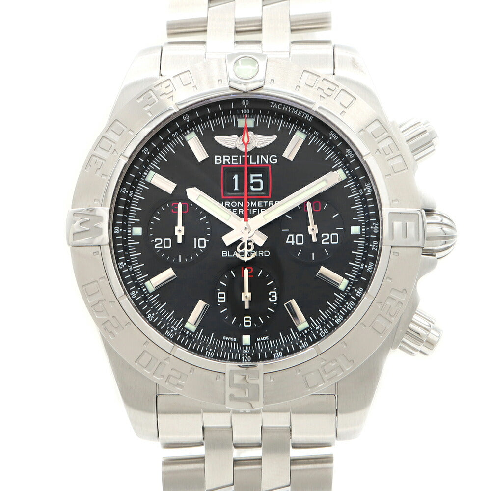 BREITLING ブライトリング クロノマット ブラックバード 世界2000本限定 A44360 クロノグラフ ビッグデイト 300m防水 黒 ブラック SS ステンレス メンズ 自動巻き【6ヶ月保証】【腕時計】【中古】