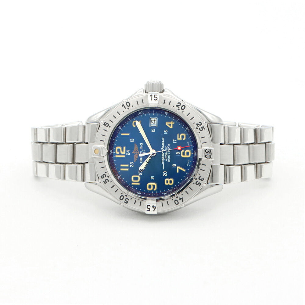 内部点検済 BREITLING ブライトリング スーパーオーシャン A17040 デイト 1000m防水 青 ブルー SS ステンレス メンズ 自動巻き【6ヶ月保証】【腕時計】【中古】