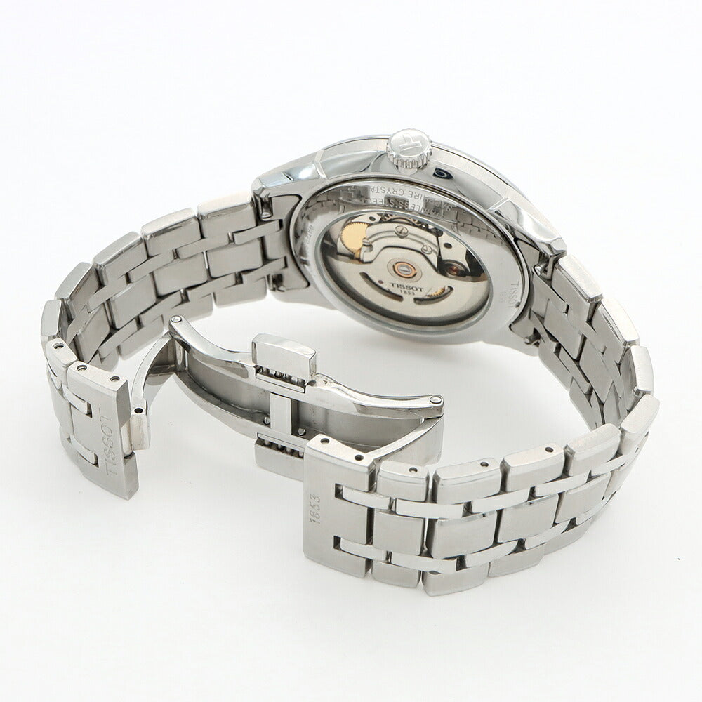 TISSOT ティソ シュマン デ トゥレル パワーマティック 80 T139807A デイト 50m防水 裏スケ シルバー SS ステンレス メンズ 自動巻き【6ヶ月保証】【腕時計】【中古】