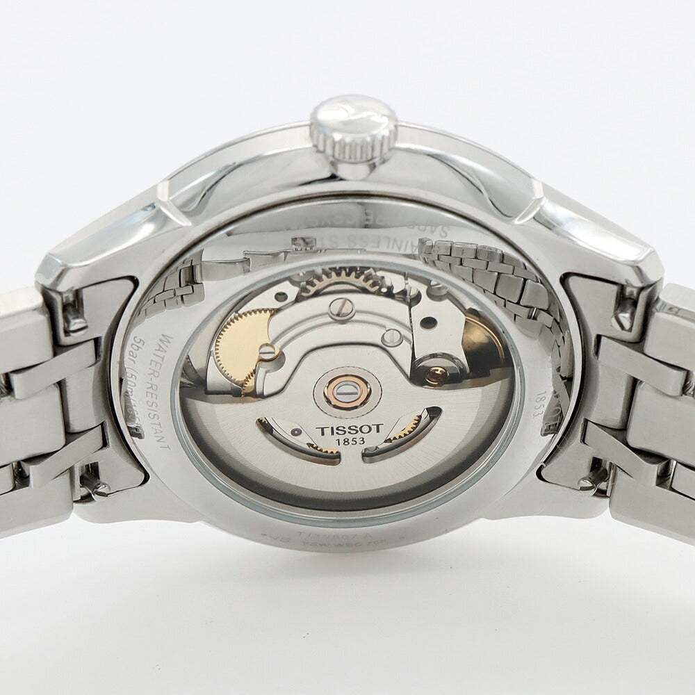 TISSOT ティソ シュマン デ トゥレル パワーマティック 80 T139807A デイト 50m防水 裏スケ シルバー SS ステンレス メンズ 自動巻き【6ヶ月保証】【腕時計】【中古】