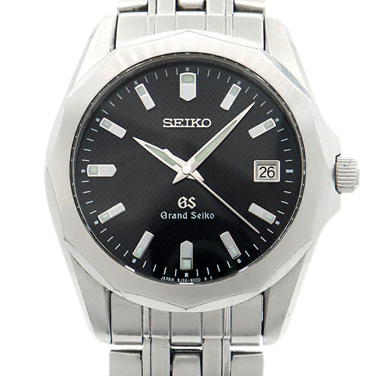 電池交換済 SEIKO セイコー GS グランドセイコー 8J56-8000 200m防水 黒 ブラック SS ステンレス メンズ クォーツ【6ヶ月保証】【腕時計】【中古】